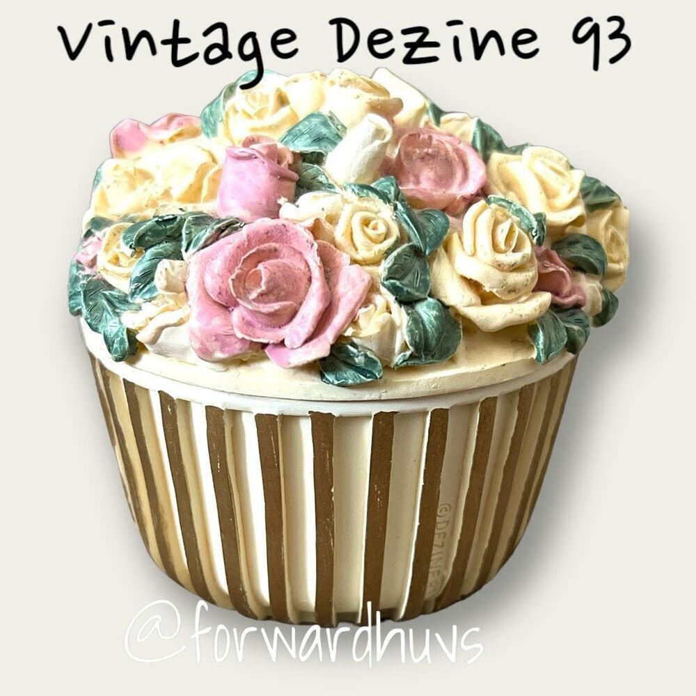 Vintage Charm: 1993 Dezine Floral Trinket Box